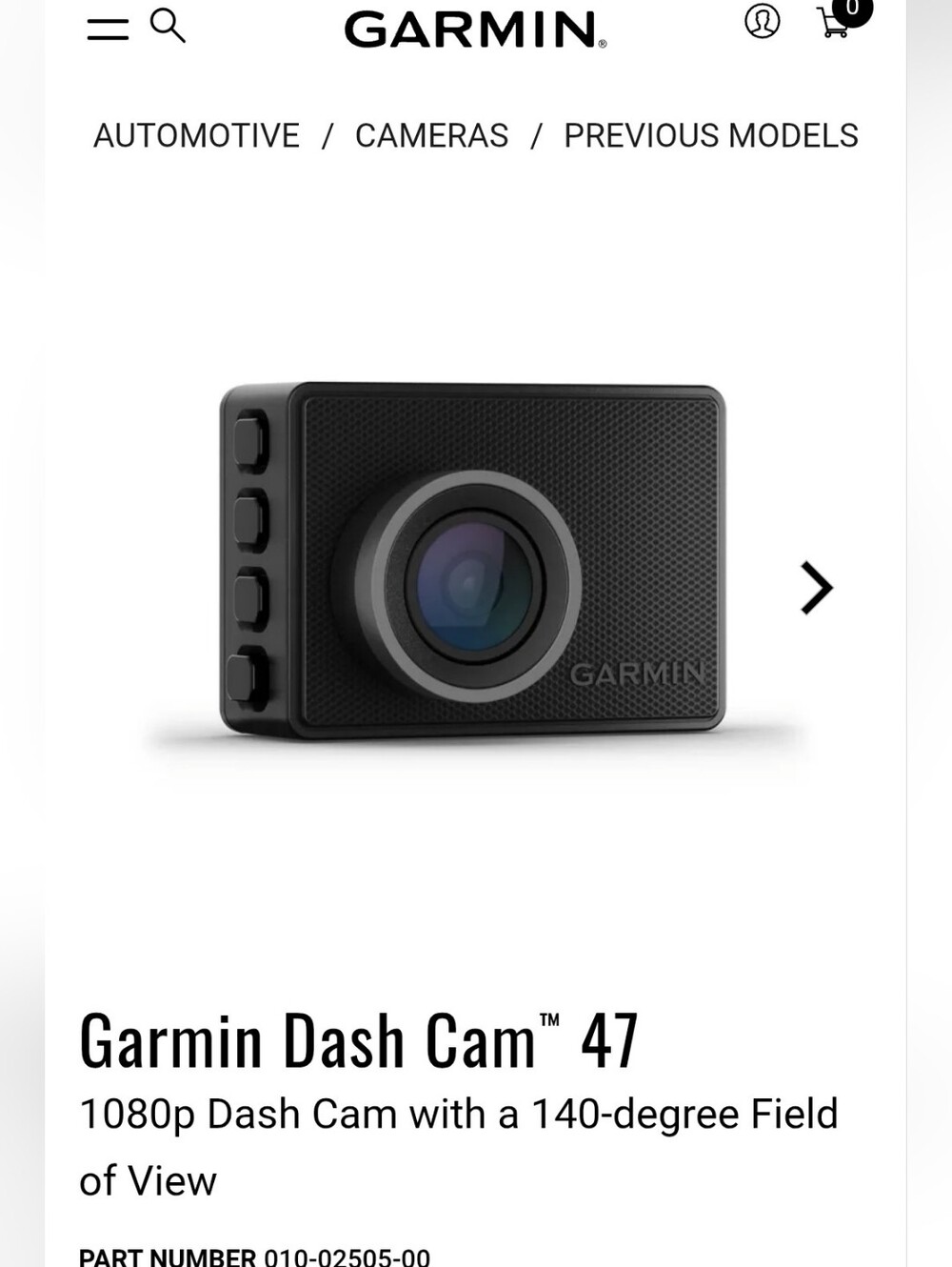 Garmin Dash Cam 47 New Open Box Item